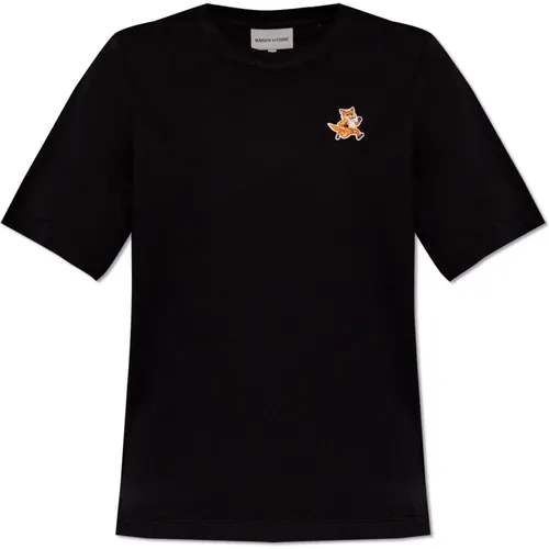 T-shirt with logo , female, Sizes: M, XS, S - Maison Kitsuné - Modalova