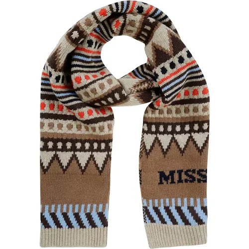 Scarves, male, , Size: ONE SIZE Beige Stylish Scarf for Modern Man - Missoni - Modalova