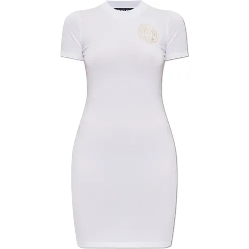 Short Dresses, female, , Size: 2XS V-Emblem T-Shirt Dress - Versace Jeans Couture - Modalova