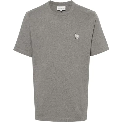 Maison Kitsune T-shirts and Polos Grey , male, Sizes: XL, M, L, S - Maison Kitsuné - Modalova