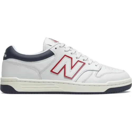 Weiße/Navy Leder Sneakers , Herren, Größe: 44 1/2 EU - New Balance - Modalova