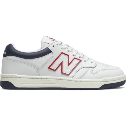 Weiße/Navy Leder Sneakers , Herren, Größe: 46 1/2 EU - New Balance - Modalova