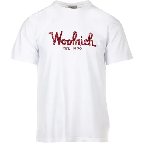 T-Shirts , Herren, Größe: M - Woolrich - Modalova