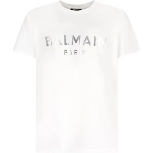 T-Shirts, male, , Size: XL Logo Print T-Shirt - Balmain - Modalova
