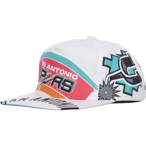 NBA Flat Brim Cap San Antonio Spurs , male, Sizes: ONE SIZE - Mitchell & Ness - Modalova