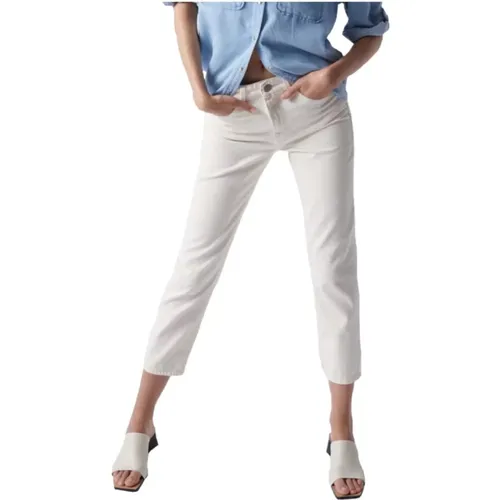 Cropped Trousers , female, Sizes: W27 L28, W25 L28, W28 L28 - Salsa - Modalova