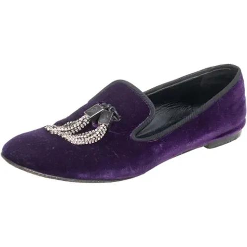 Pre-owned Flats, female, , Size: 8 US Pre-owned Velvet flats - Giuseppe Zanotti Pre-owned - Modalova