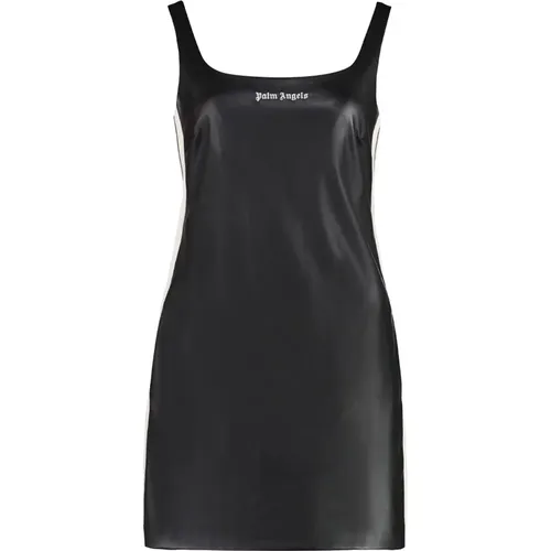 Kontraststreifen Vegan Leder Kleid , Damen, Größe: XS - Palm Angels - Modalova