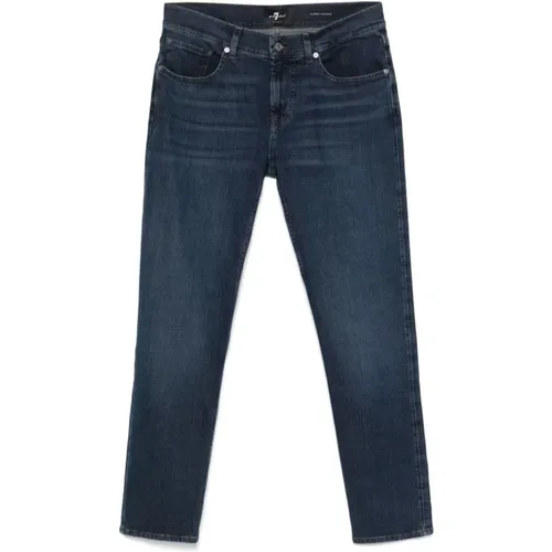 Slim Cut Indigo Denim Jeans , male, Sizes: W40, W30, W36, W31, W33, W29, W32, W34 - 7 For All Mankind - Modalova