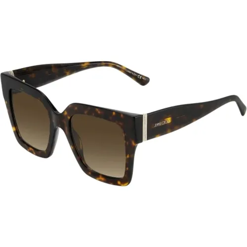 Braune Azetat Damen Sonnenbrille , Damen, Größe: ONE Size - Jimmy Choo - Modalova