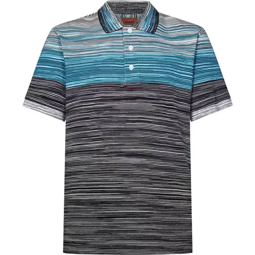 Polo Shirts, male, , Size: M Striped Cotton Polo Shirt - Missoni - Modalova