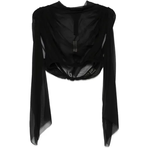 Blouses, female, , Size: XS Button-Up Pleated T-shirt - Rick Owens - Modalova