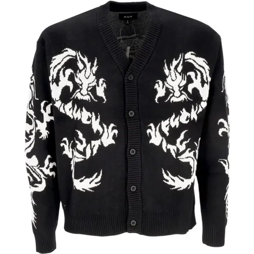 Cardigans, male, , Size: XL Dragon Jacquard Cardigan - HUF - Modalova