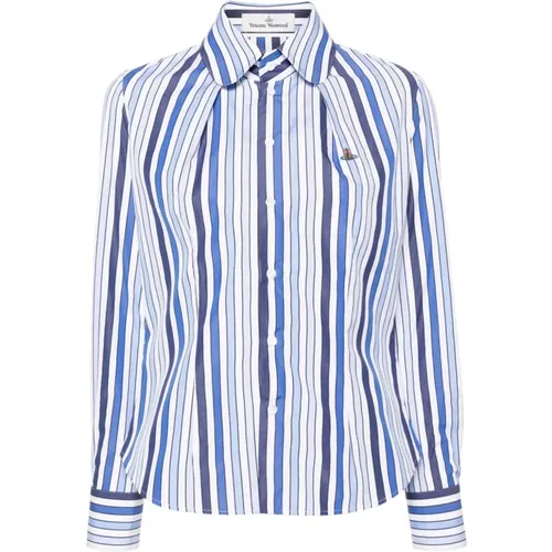 Blue Striped Cotton Shirt , female, Sizes: 2XS, XS, S - Vivienne Westwood - Modalova