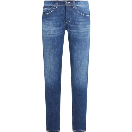 Skinny Fit Blaue Denim Jeans , Herren, Größe: W38 - Dondup - Modalova