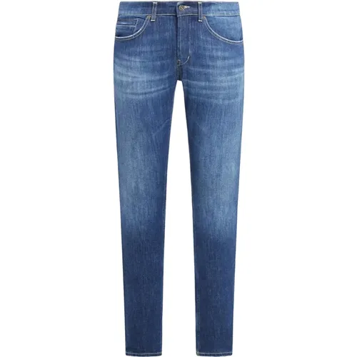 Skinny Fit Blaue Denim Jeans , Herren, Größe: W36 - Dondup - Modalova