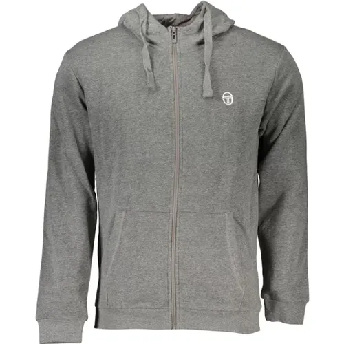 Zip-throughs, male, , Size: 2XL Hooded Fleece Sweatshirt with Zipper - Sergio Tacchini - Modalova