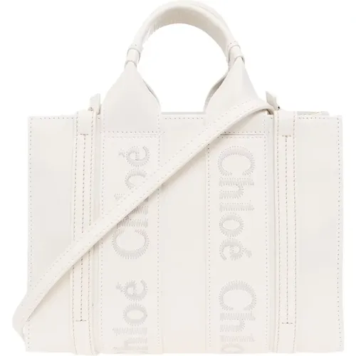 Handbags, female, , Size: ONE SIZE Woody Small Shopper Bag - Chloé - Modalova