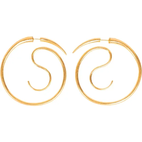 Earrings, female, , Size: ONE SIZE Gold Spiral Serpent Hoop Earrings - Panconesi - Modalova