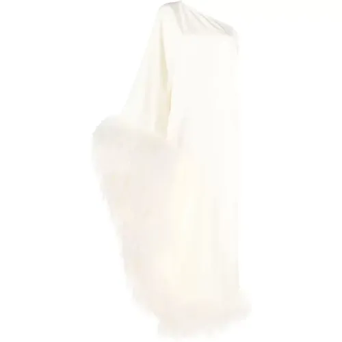 Ostrich Feather One-Shoulder Dress , female, Sizes: XS, 2XS - Taller Marmo - Modalova