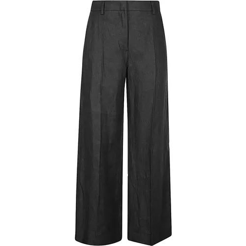 Wide Linen Casual Pants , female, Sizes: L - Max Mara Weekend - Modalova