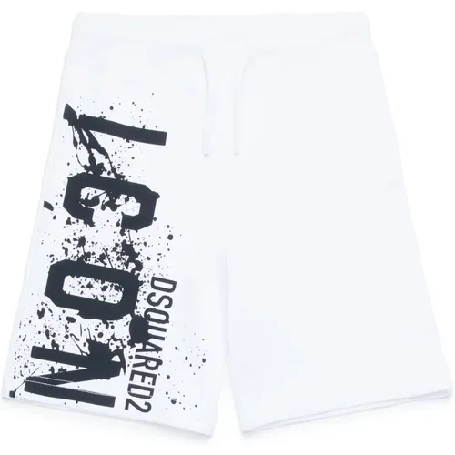 Fleece-Shorts mit Icon Splatter Grafik - Dsquared2 - Modalova