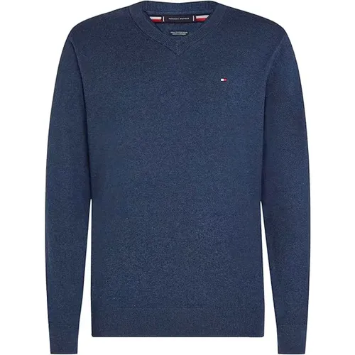 Bio-Baumwolle Kaschmir Pullover , Herren, Größe: L - Tommy Hilfiger - Modalova