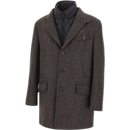 Single-Breasted Coats, male, , Size: XL Driving Coat - Fay - Modalova