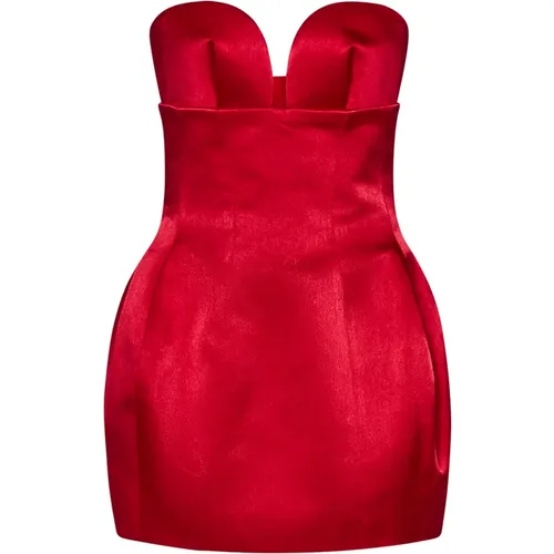 Rotes Satin Korsett Minikleid MONOT - MONOT - Modalova