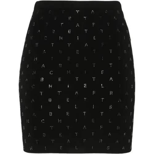 Crystal Embellished Mini Skirt , female, Sizes: L - Elisabetta Franchi - Modalova