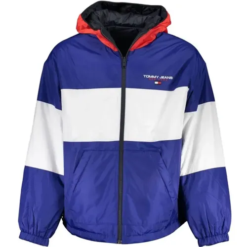 Light Jackets, male, , Size: L Reversible Hooded Jacket - Tommy Hilfiger - Modalova