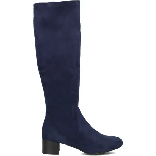 Blaue Wildleder Hohe Stiefel Xtm16891-1 , Damen, Größe: 42 EU - Stefano Lauran - Modalova