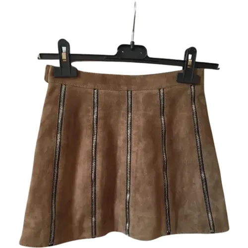 Pre-owned Skirts, female, , Size: XS Pre-owned Suede bottoms - Yves Saint Laurent Vintage - Modalova