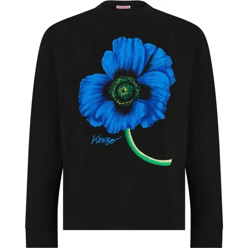 Long Sleeve Tops, male, , Size: L Poppy Flower Logo Classic T-Shirt - Kenzo - Modalova