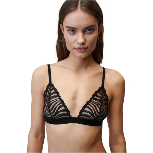 Zebra Mesh Bralette , Damen, Größe: L - Undress Code - Modalova