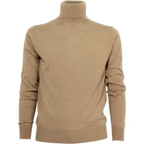 Turtlenecks, male, , Size: L Slim Fit Cashmere Dolcevita Cammello - Cashmere Company - Modalova