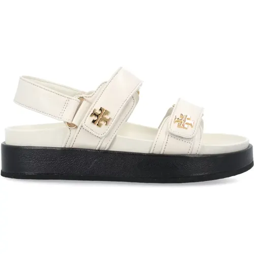 Flat Sandals, female, , Size: 7 US Ivory Closed Flat Sandals Kira Aw24 - TORY BURCH - Modalova