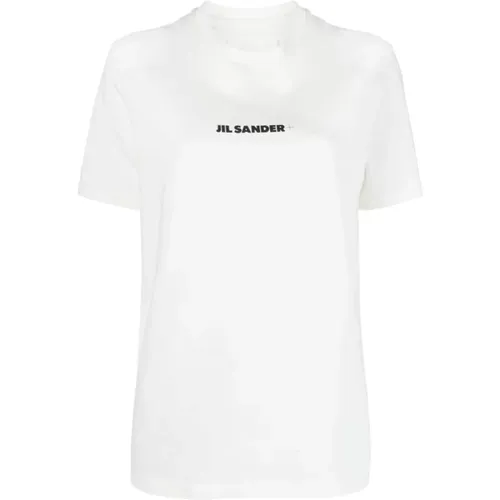 Logo-Print Baumwoll T-Shirt , Damen, Größe: XS - Jil Sander - Modalova