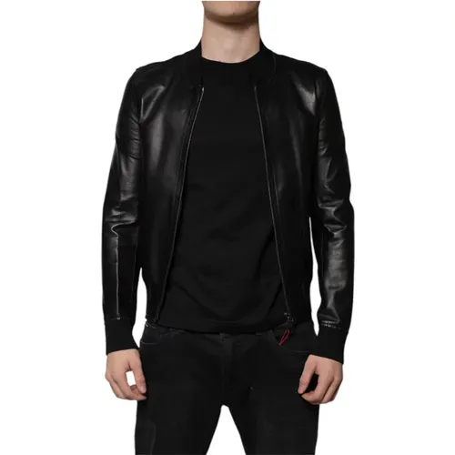 Leather Jackets, male, , Size: XS Biker Jacket - Dolce & Gabbana - Modalova
