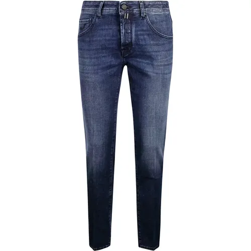 Nick Super Slim Jeans mit Besticktem Logo , Herren, Größe: W34 - Jacob Cohën - Modalova