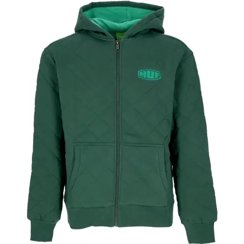 Zip-throughs, male, , Size: XL Quilted Hooded Zip Workman Forest - HUF - Modalova