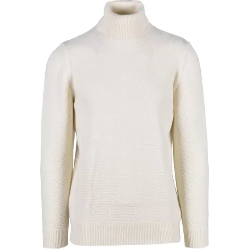 Turtlenecks, male, , Size: L Grey Knit Sweater Alpaca Blend - Daniele Alessandrini - Modalova