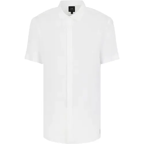 Weiße Kurzarmhemden , Herren, Größe: M - Armani Exchange - Modalova