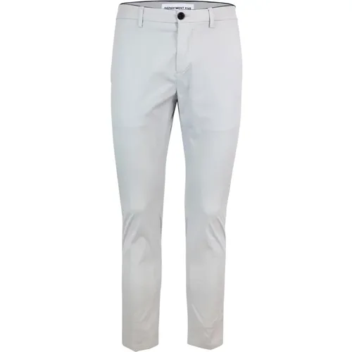 Chinos, male, , Size: W32 Slim Fit Chino Trousers Grey - Department Five - Modalova