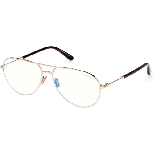 Glasses, unisex, , Size: 57 MM Blue Block Eyewear Frames in Shiny Rose Gold - Tom Ford - Modalova