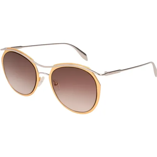 Am0116S-002 Sunglasses Brown Gradient Lens , female, Sizes: 54 MM - alexander mcqueen - Modalova