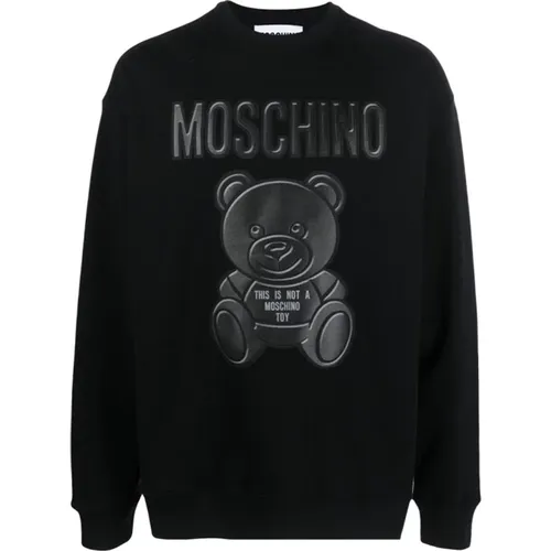 Schwarze Sweatshirts für Herren Aw23 , Herren, Größe: M - Moschino - Modalova