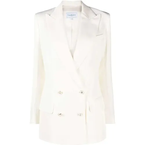 Blazers, female, , Size: XS Off- Double-Breasted Blazer - Casablanca - Modalova