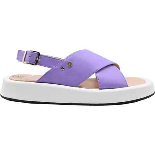 Flat Sandals, female, , Size: 7 US High Sole Lavender Sandal - Manila Grace - Modalova