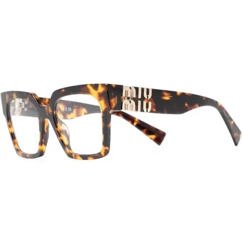 Braun/Havanna Optische Brille, vielseitig und stilvoll,MU 04Uv 11Q1O1 Optical Frame,Braun/Havanna Optische Brille - Miu Miu - Modalova